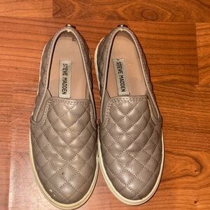Steve Madden Taupe Quilted Slip-Ons